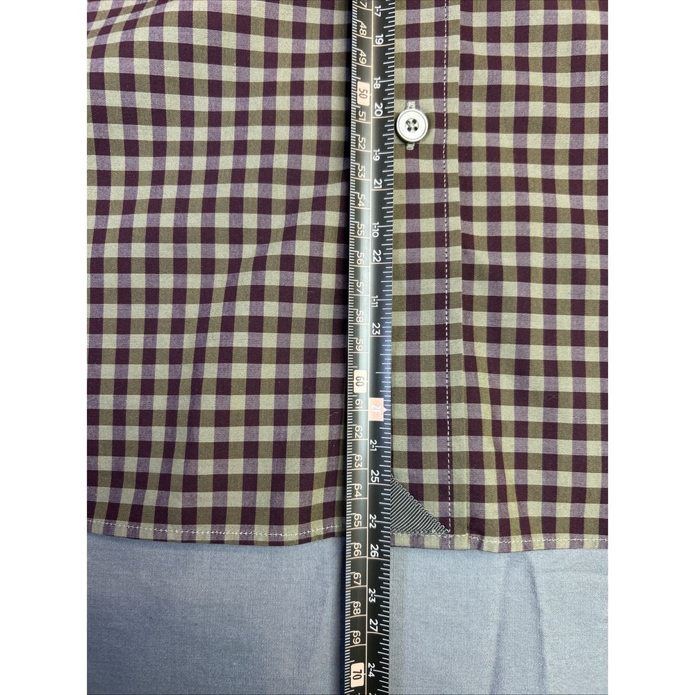 Untuckit Men's XL Wrinkle‎ Free Button-Up Shirt Green Purple Check Cotton - Picture 6 of 7